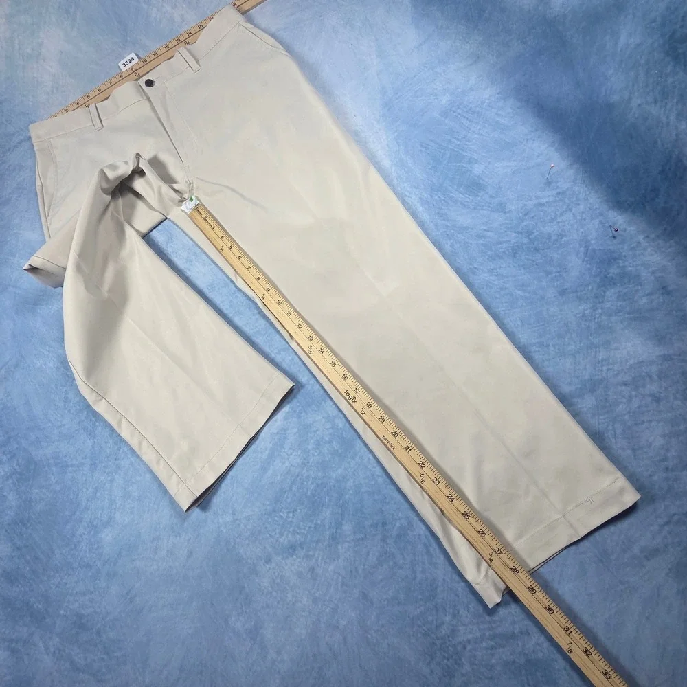 Callaway Mens Golf Pants 36x30 Beige Khaki Performance Flat Front Trousers